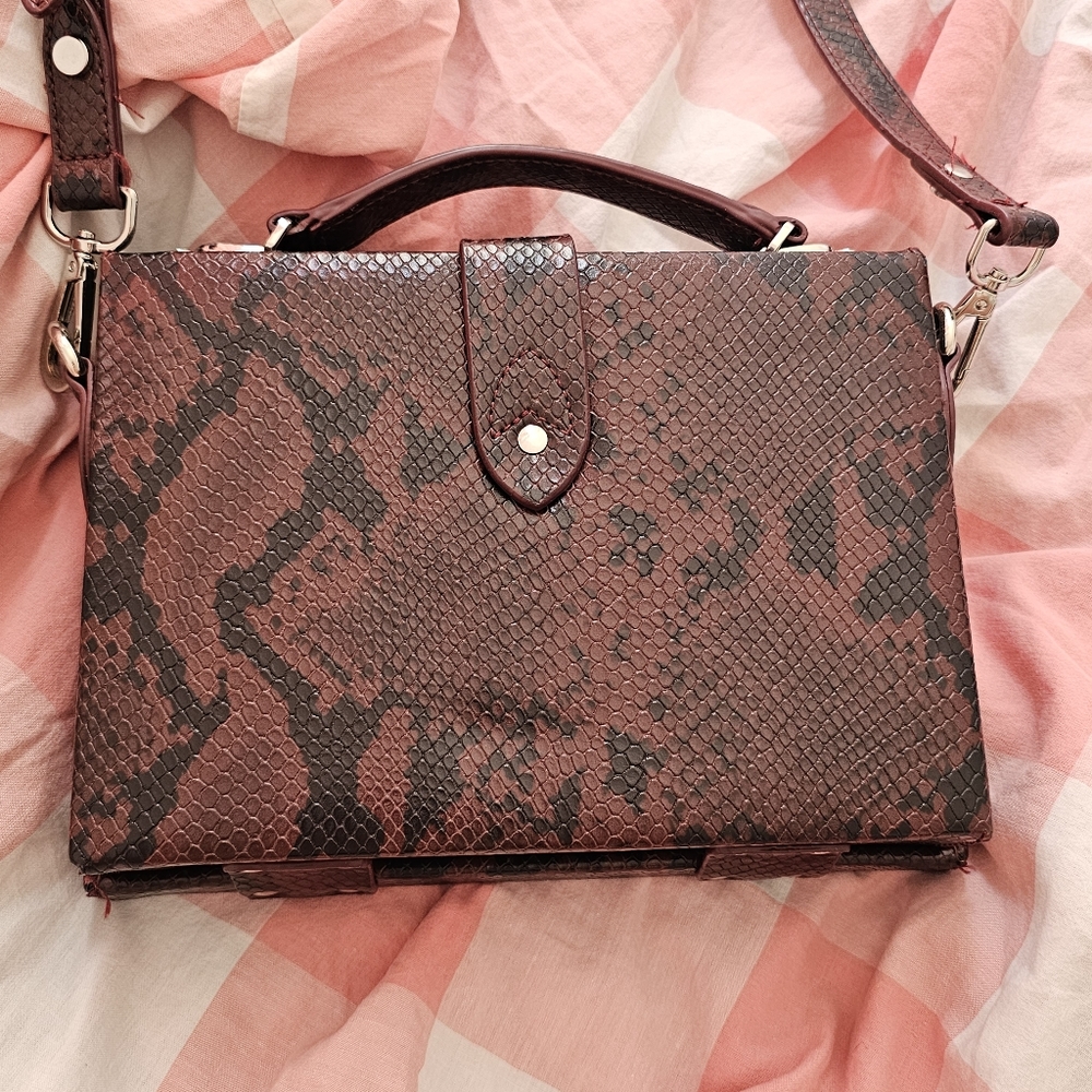 Zara Basic Shoulder Book Box Bag - image 2